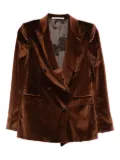 Tagliatore velvet double-breasted blazer - Brown