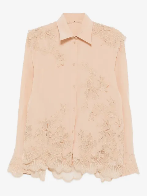 Ermanno Scervino camisa con detalles de encaje floral