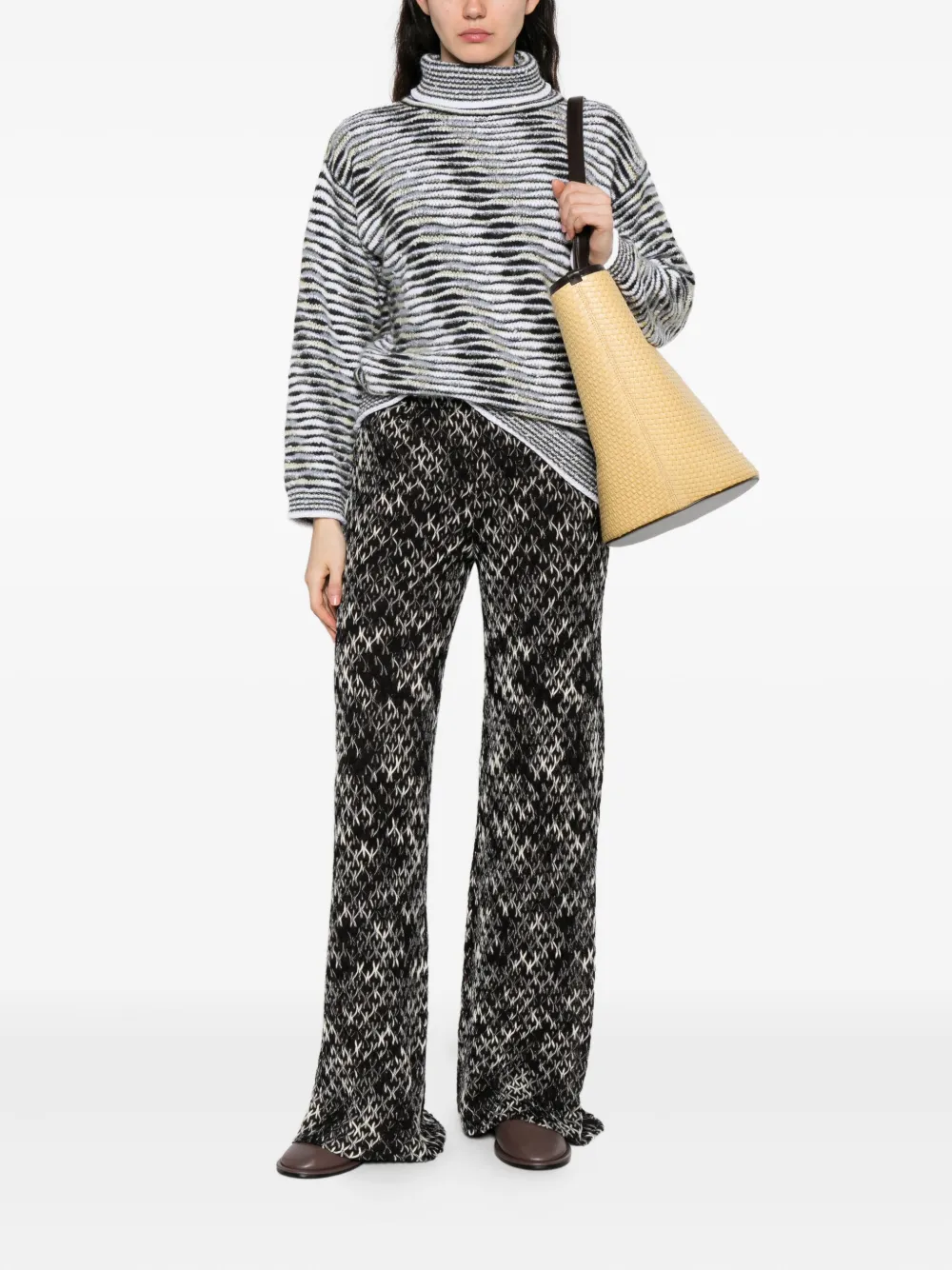 Missoni Broek met jacquard-patroon Bruin
