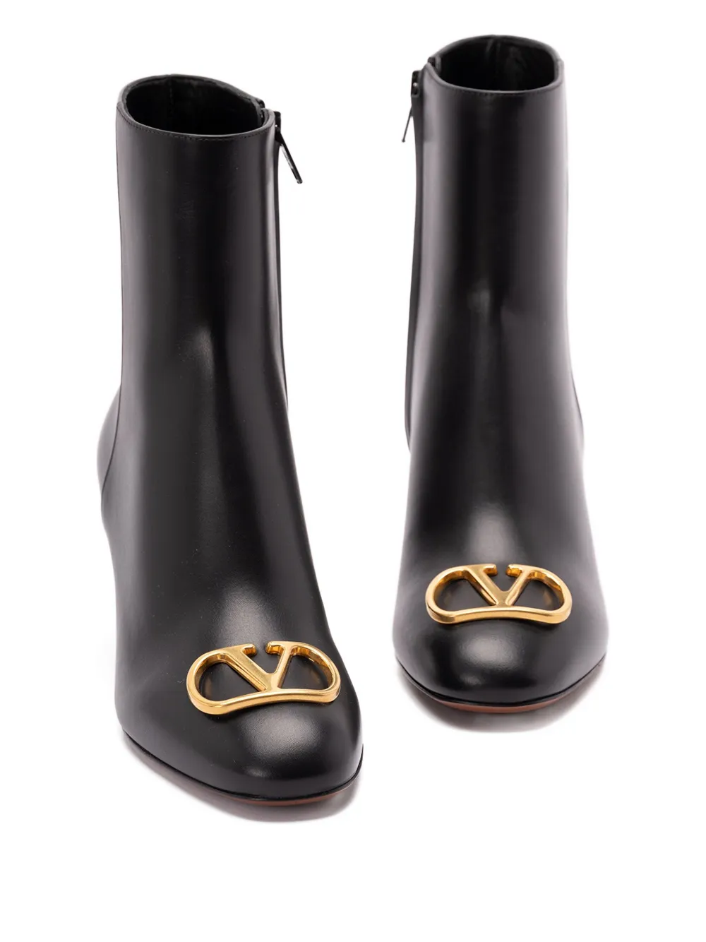 Valentino Garavani 60mm logo-plaque leather boots Black