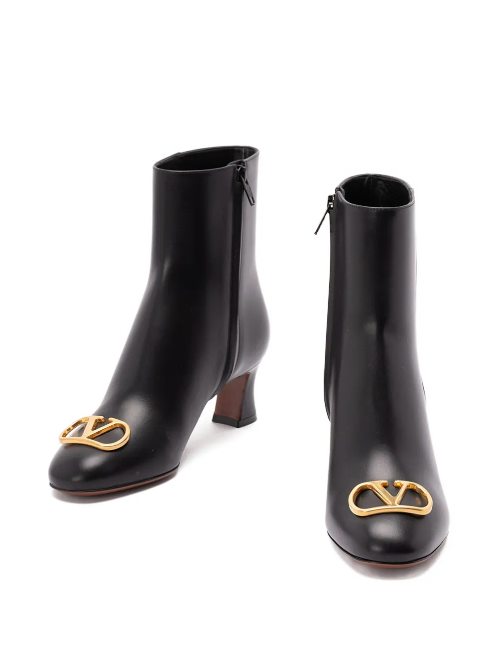 Valentino Garavani 60mm logo-plaque leather boots Black