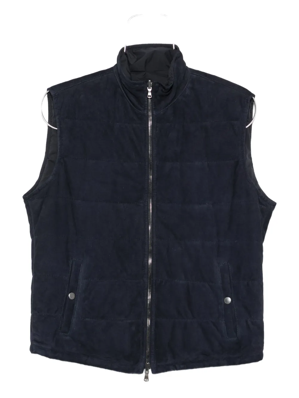 Barba quilted suede gilet Blauw