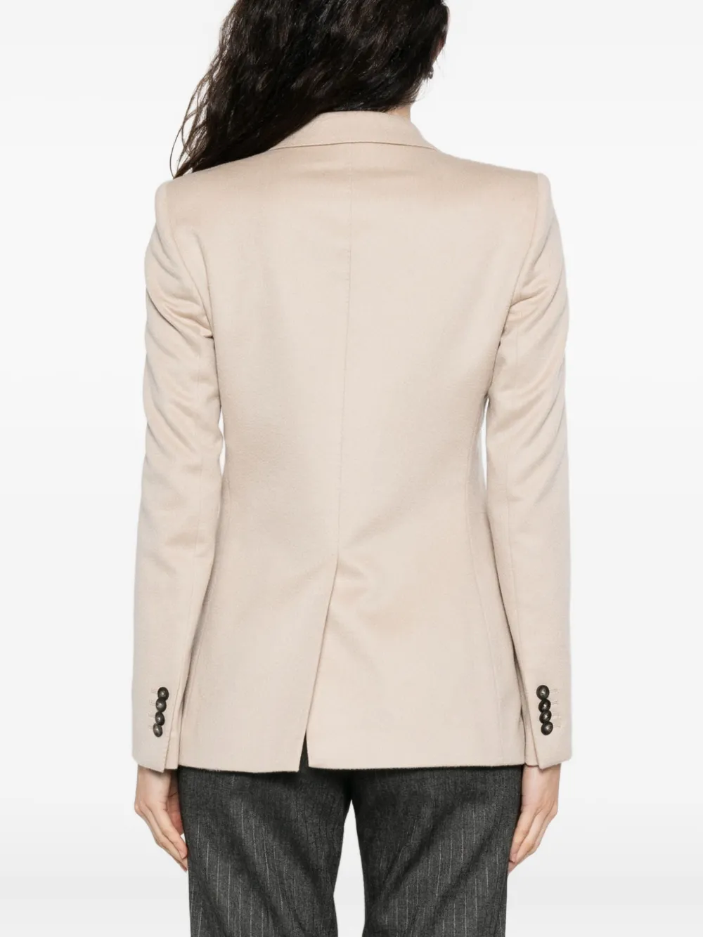 Tagliatore double-breasted cashmere blazer Beige