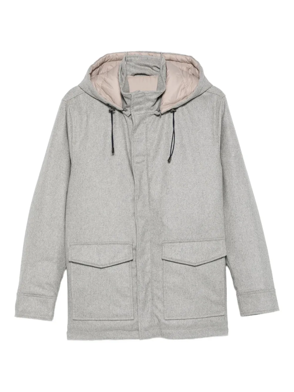 Barba padded drawstring-hood jacket Grijs