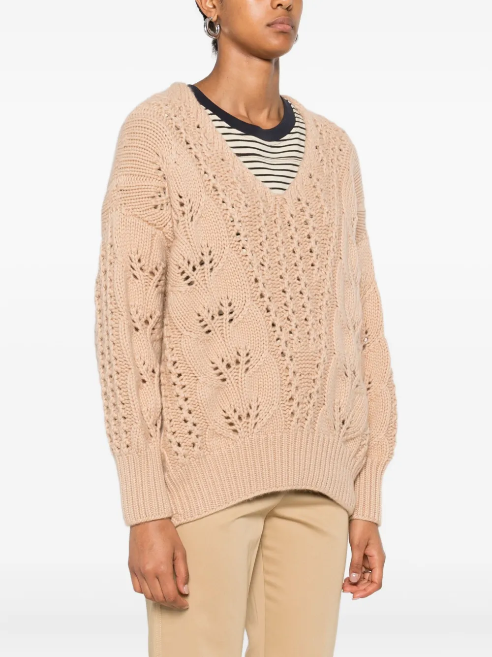 Ermanno Scervino Open-knit Jumper In Neutral