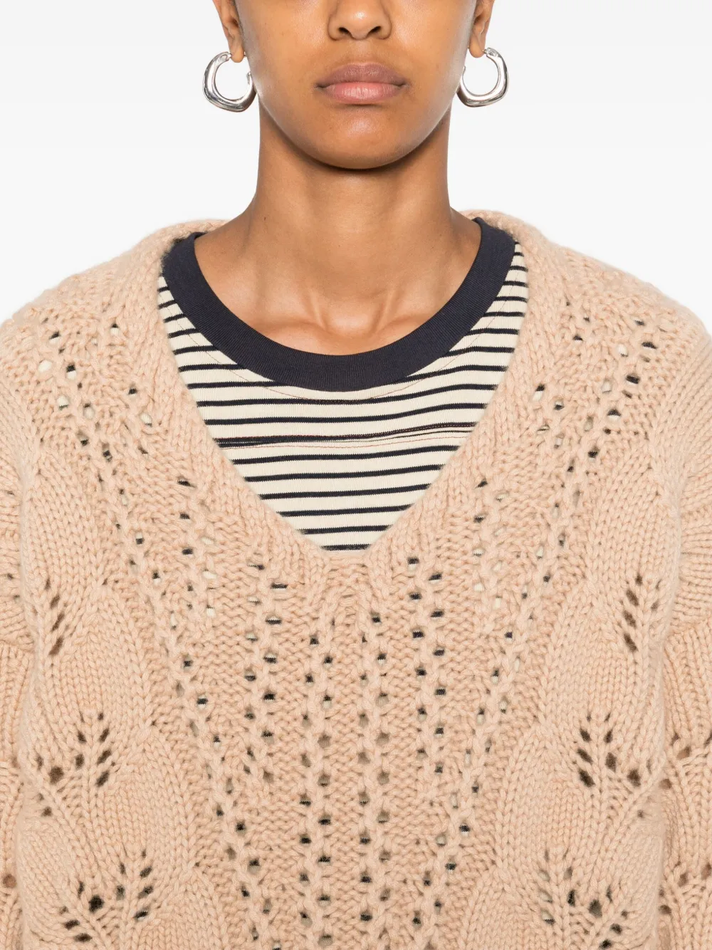 Ermanno Scervino Open-knit Jumper In Neutral