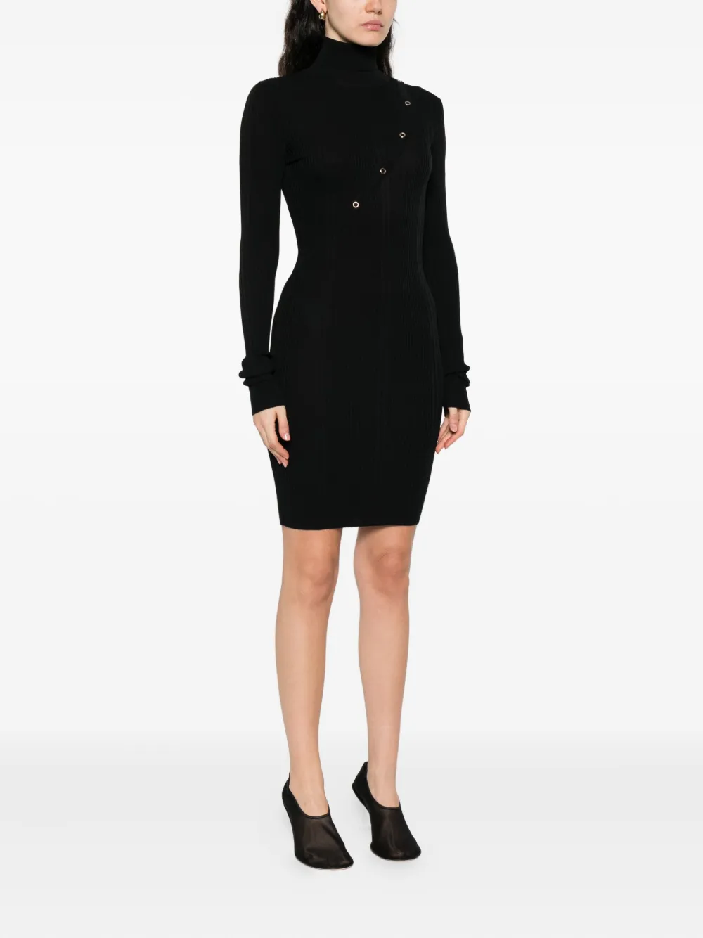 Patrizia Pepe ribbed-knit dress Zwart