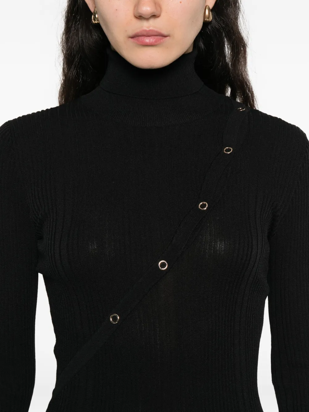 Patrizia Pepe ribbed-knit dress Zwart