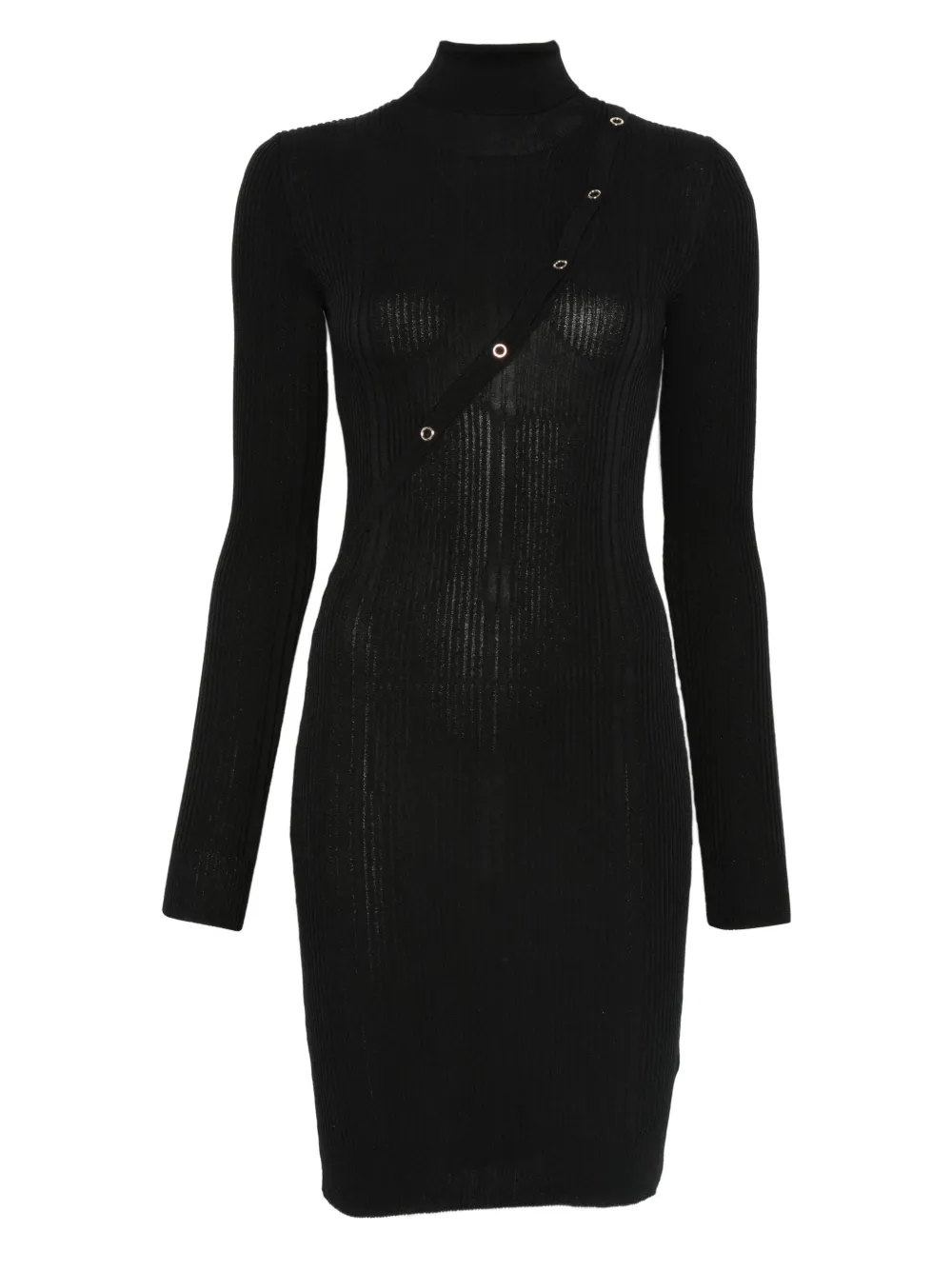Patrizia Pepe ribbed-knit dress Zwart