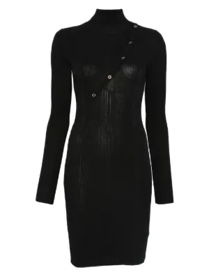 reformation micah knit dress button-down Mini | Black Hex:REGRN004-#C8DFC0