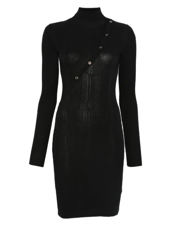 short sleeve knit mini dress Self-portrait Pink Embellished Short Sleeve Knit Mini Dress