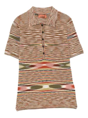 Tシャツ・カットソー MISSONI Woman Polo Shirt Multicolor DS24WN0DBK038J SM9EZ Zigzag knitted polo shirt in multicoloured - Missoni | Mytheresa
