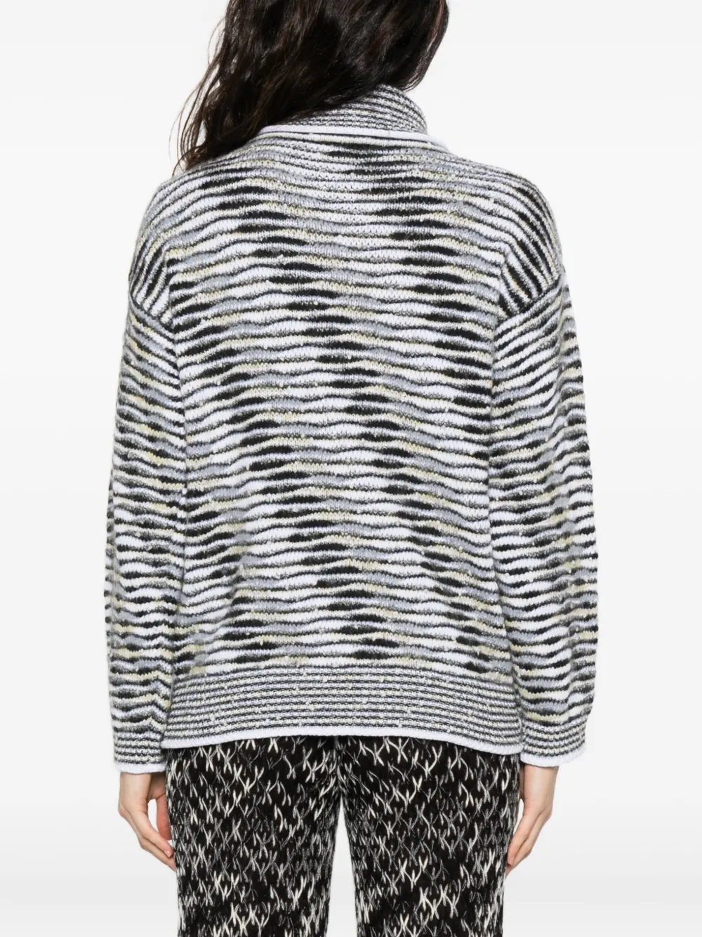 Missoni Patterned-jacquard Jumper In Gray
