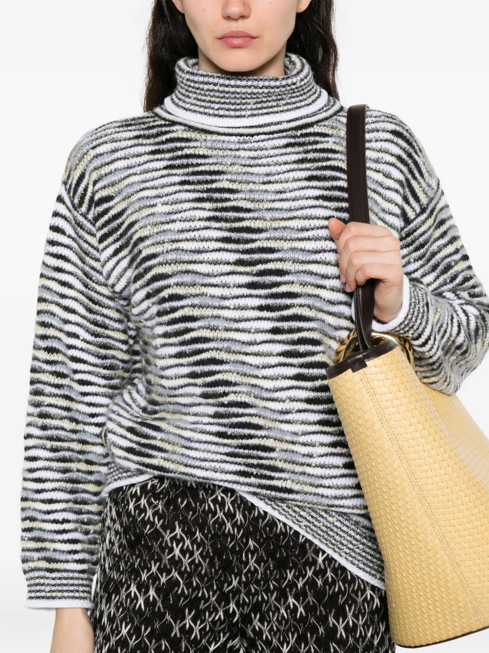 Missoni Patterned-jacquard Jumper In Gray