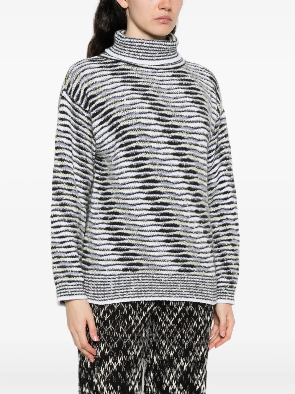 Missoni Patterned-jacquard Jumper In Gray