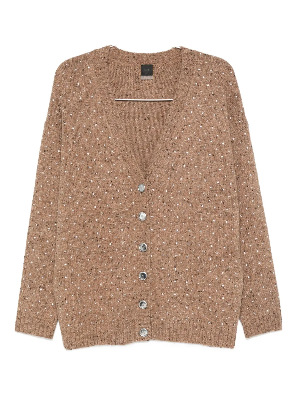 Pinko Rhinestone-embellished Cardigan In Neutral