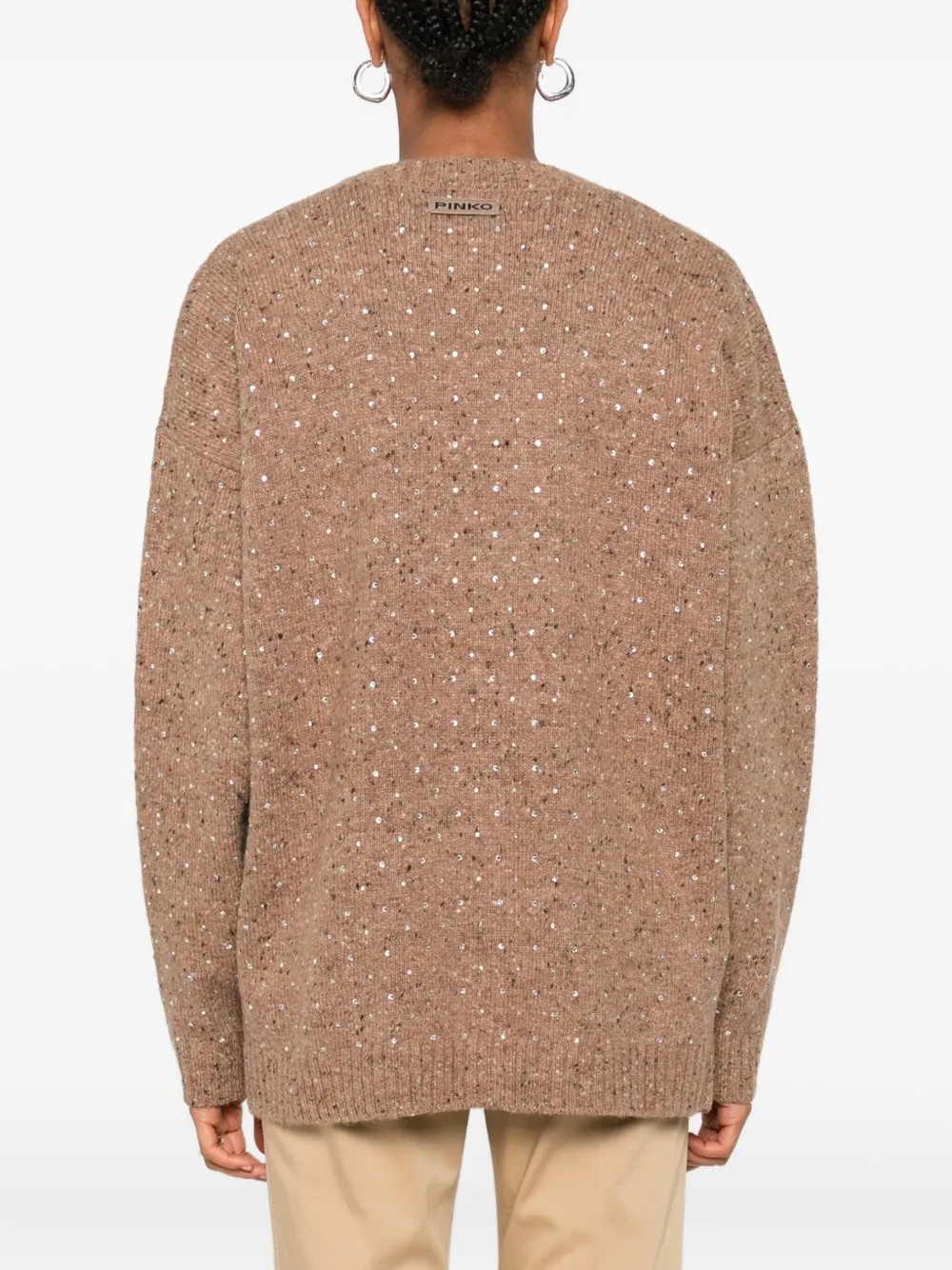 PINKO Vest verfraaid met stras Beige