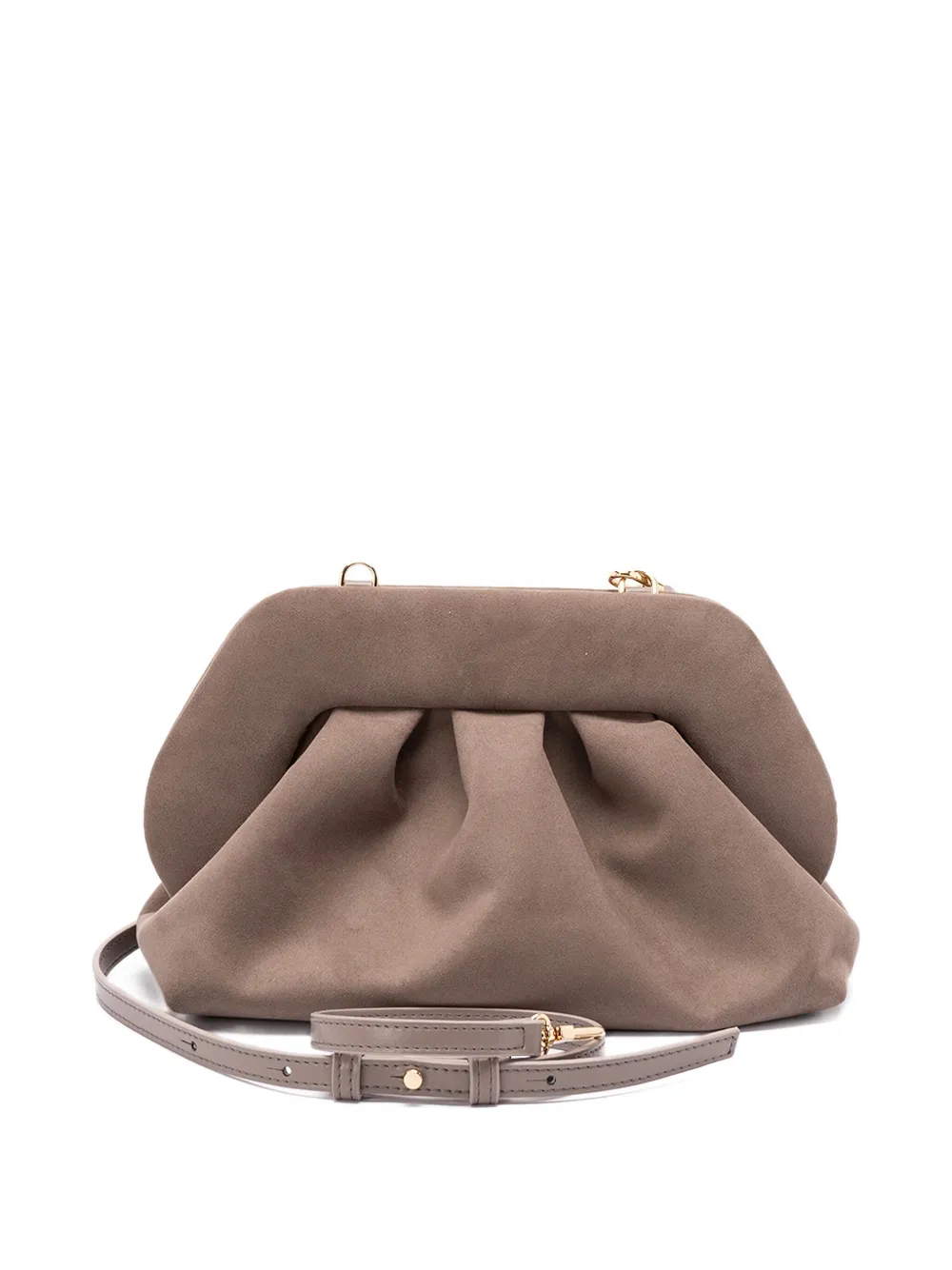 Themoirè Geplooide clutch Bruin