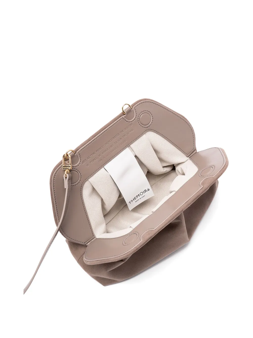 Themoirè Geplooide clutch Bruin