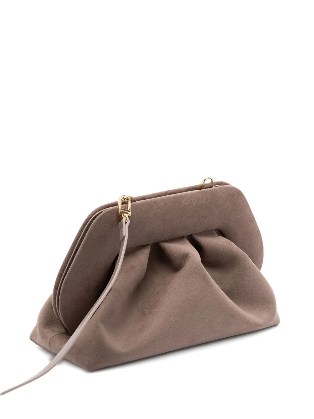 Themoirè Geplooide clutch Bruin