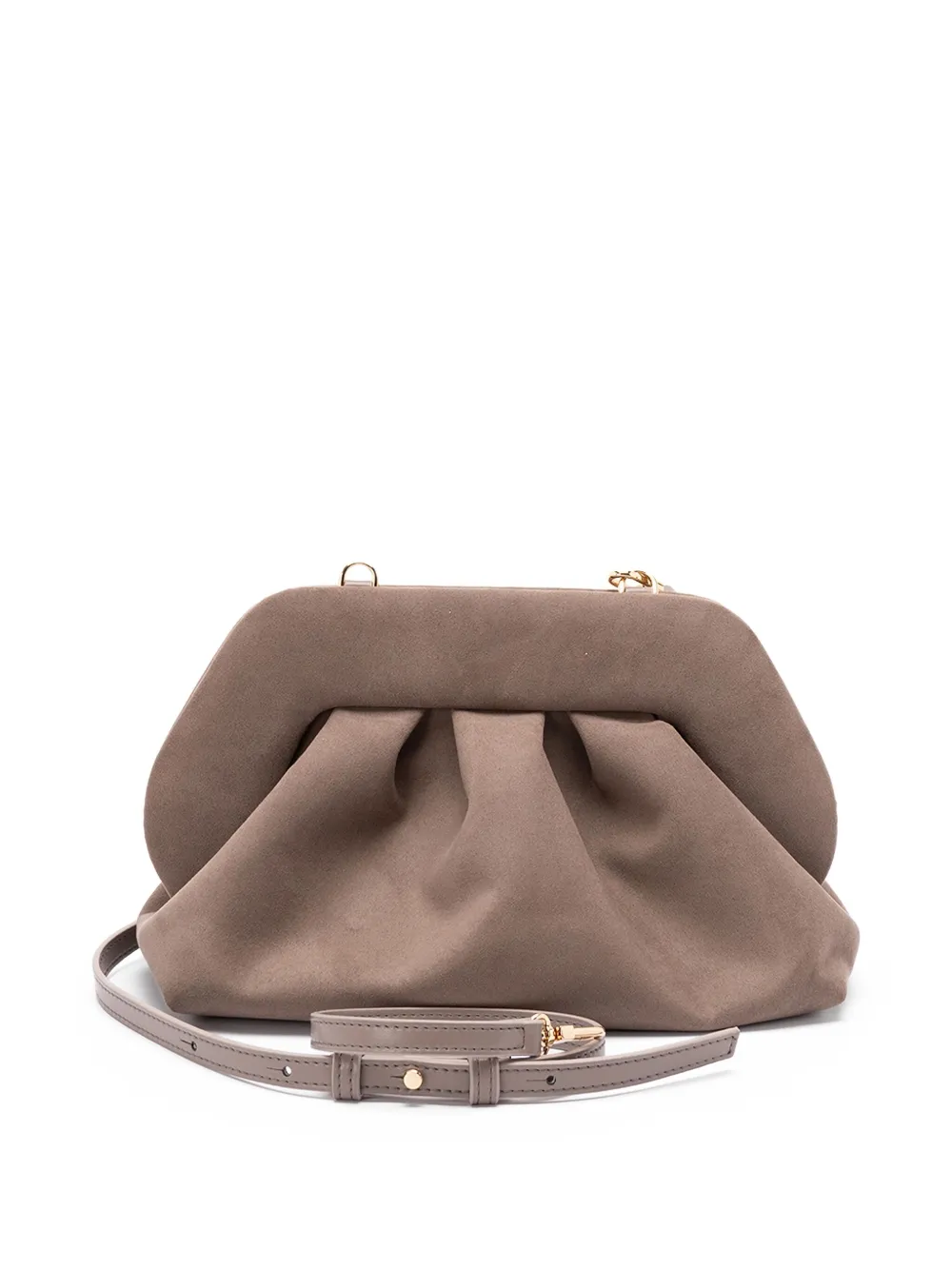 Themoirè pleated clutch bag - Bruin