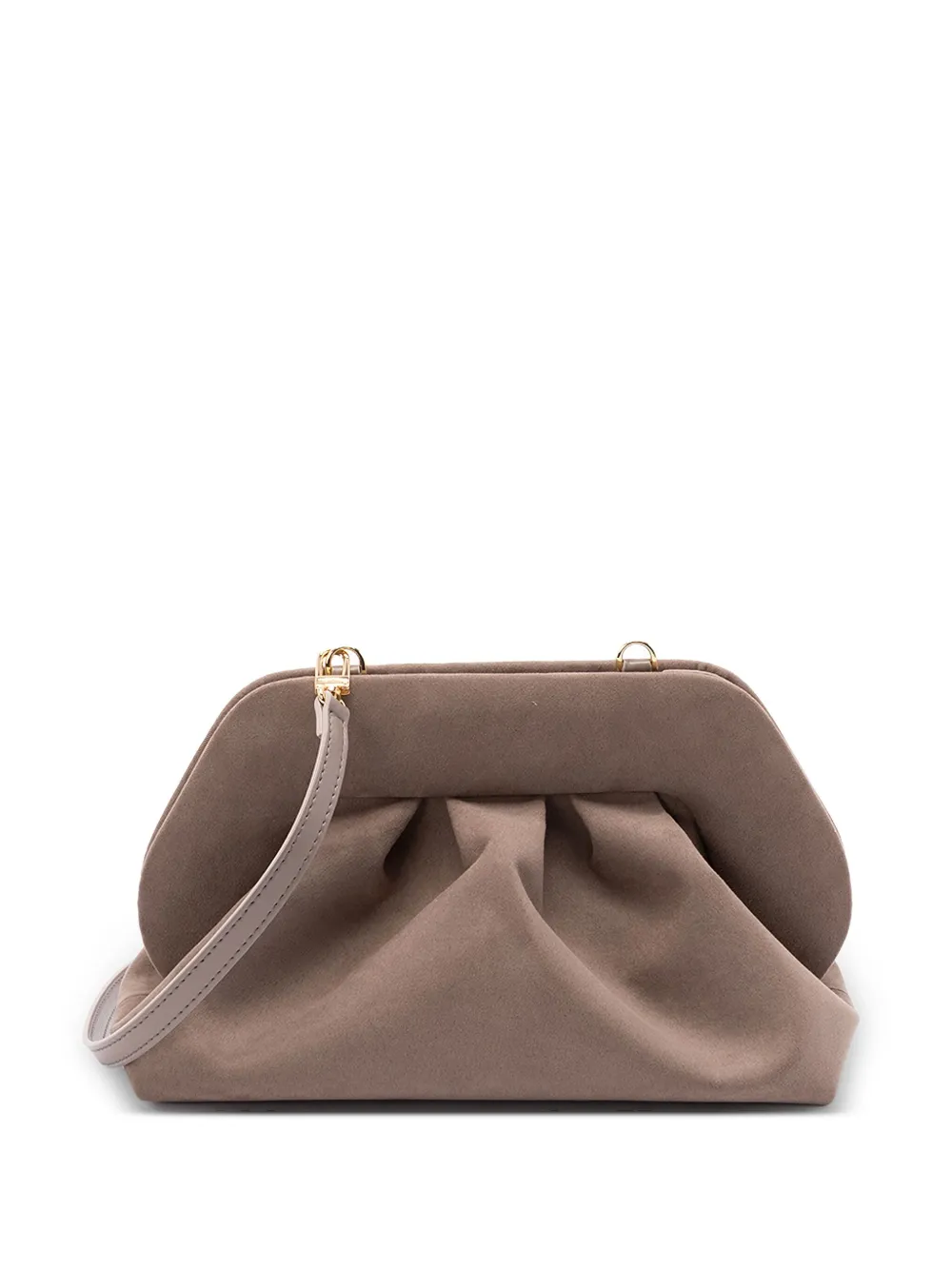 Themoirè pleated clutch bag Bruin