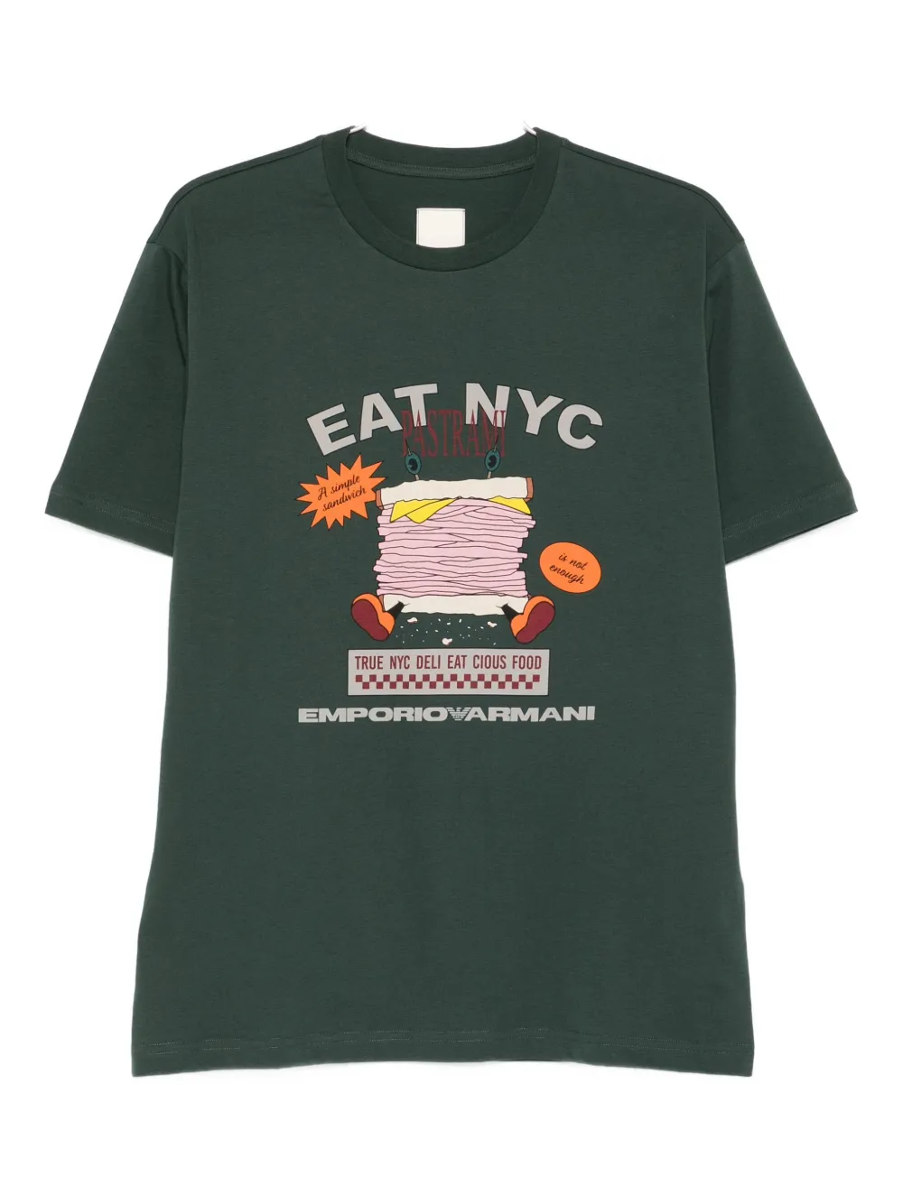 Emporio Armani Graphic-print Cotton T-shirt In Green