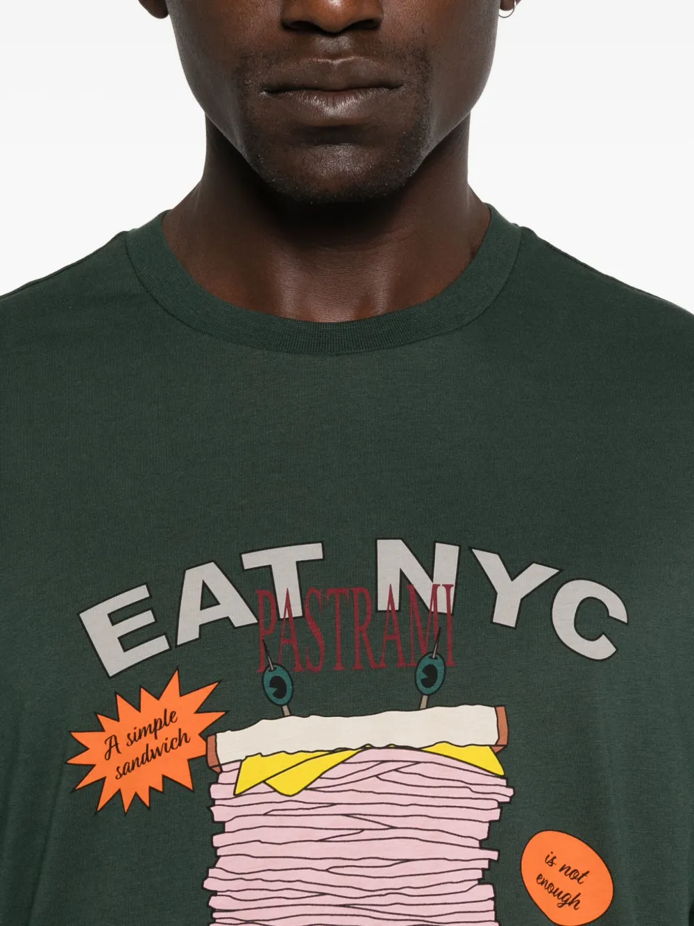 Emporio Armani graphic-print cotton T-shirt Groen