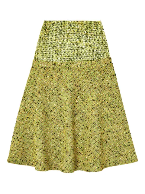 Diesel tweed-textured flared midi skirt