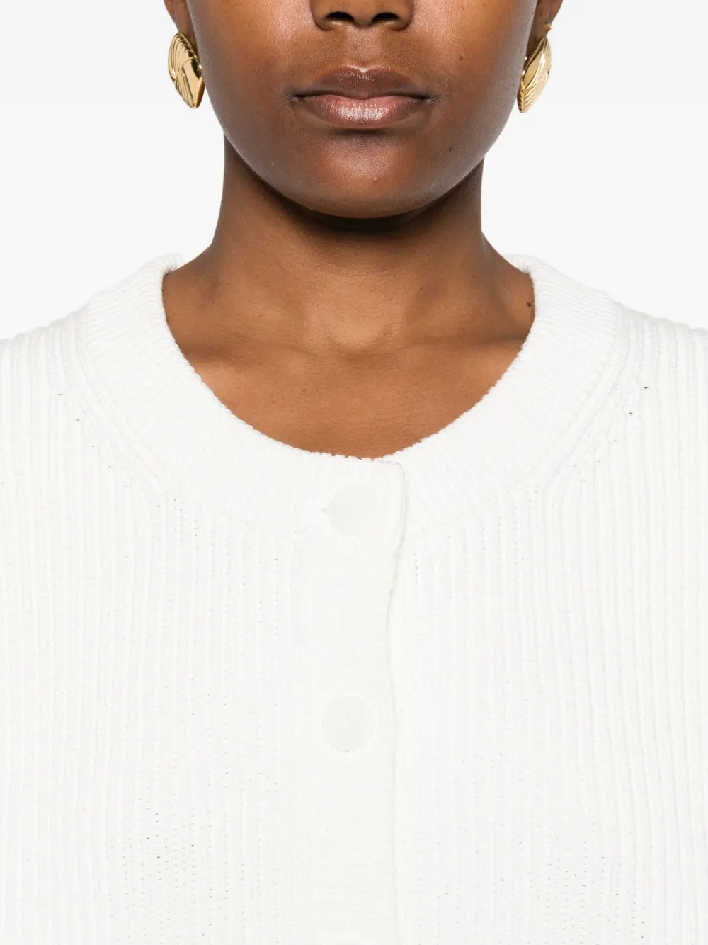 Altuzarra Cliff Ribbed Cotton Cardigan In White