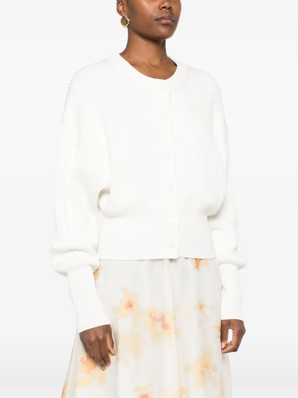 Altuzarra Cliff Ribbed Cotton Cardigan In White