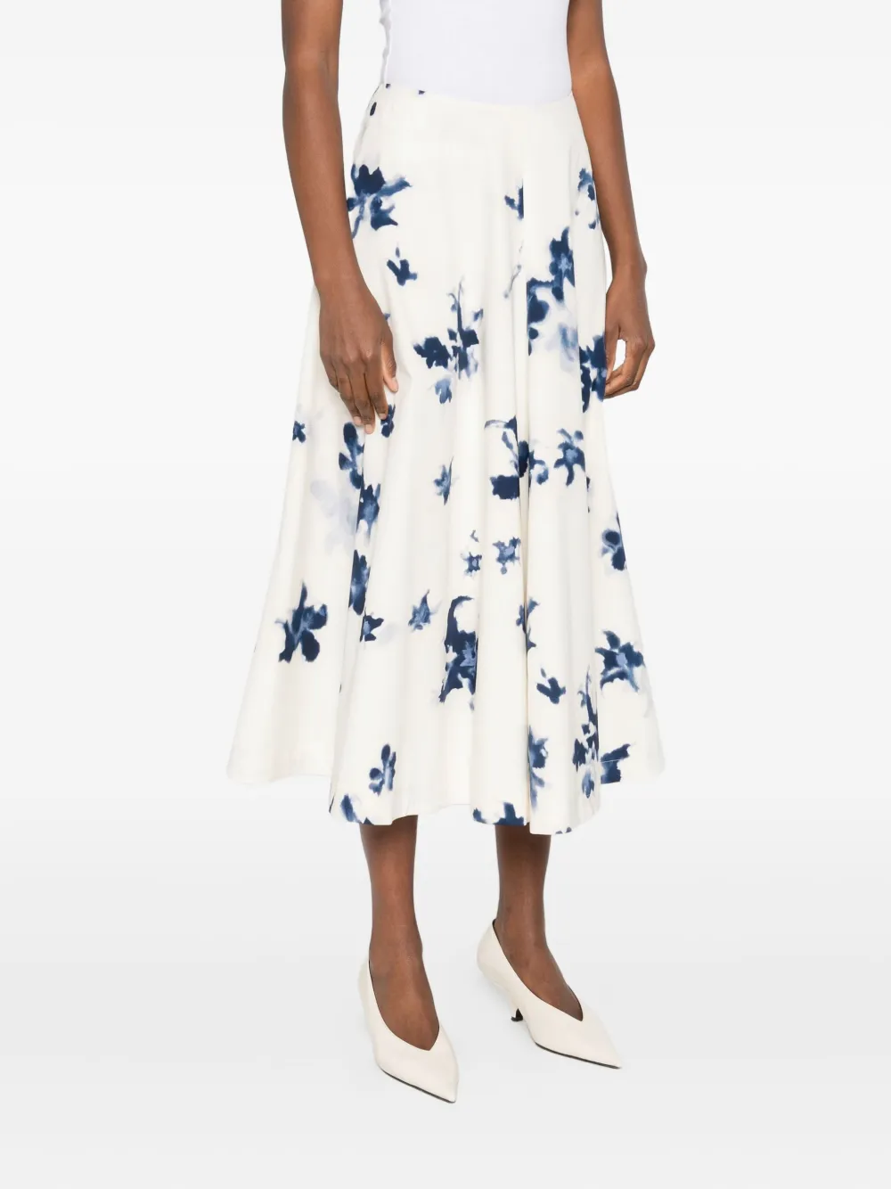 Altuzarra Midi-jurk met bloemenprint Wit