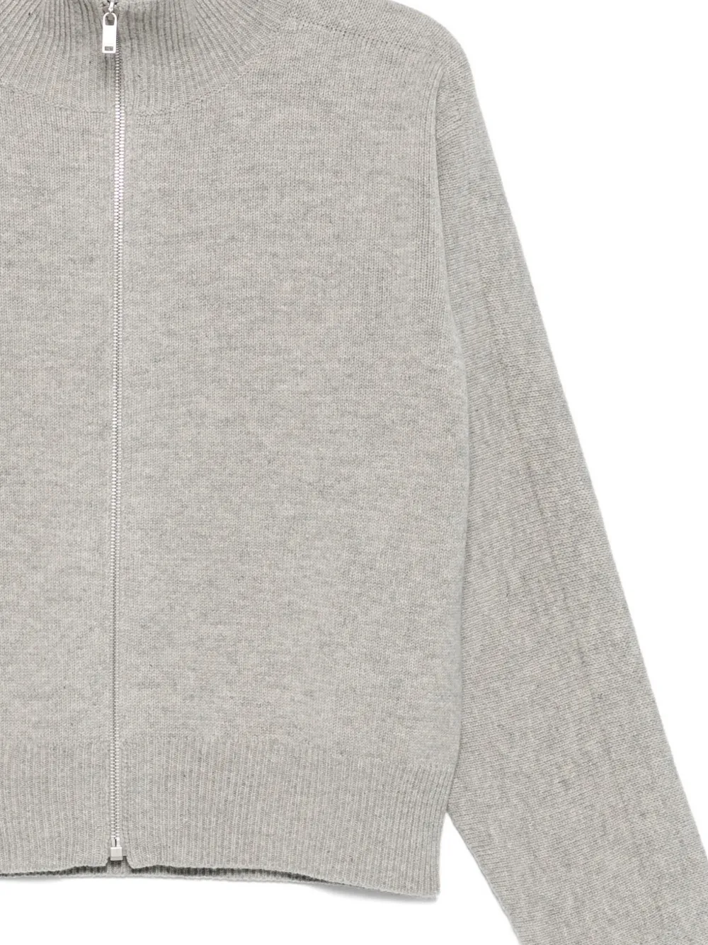 Jil Sander Turtleneck Wool-blend Cardigan In Gray