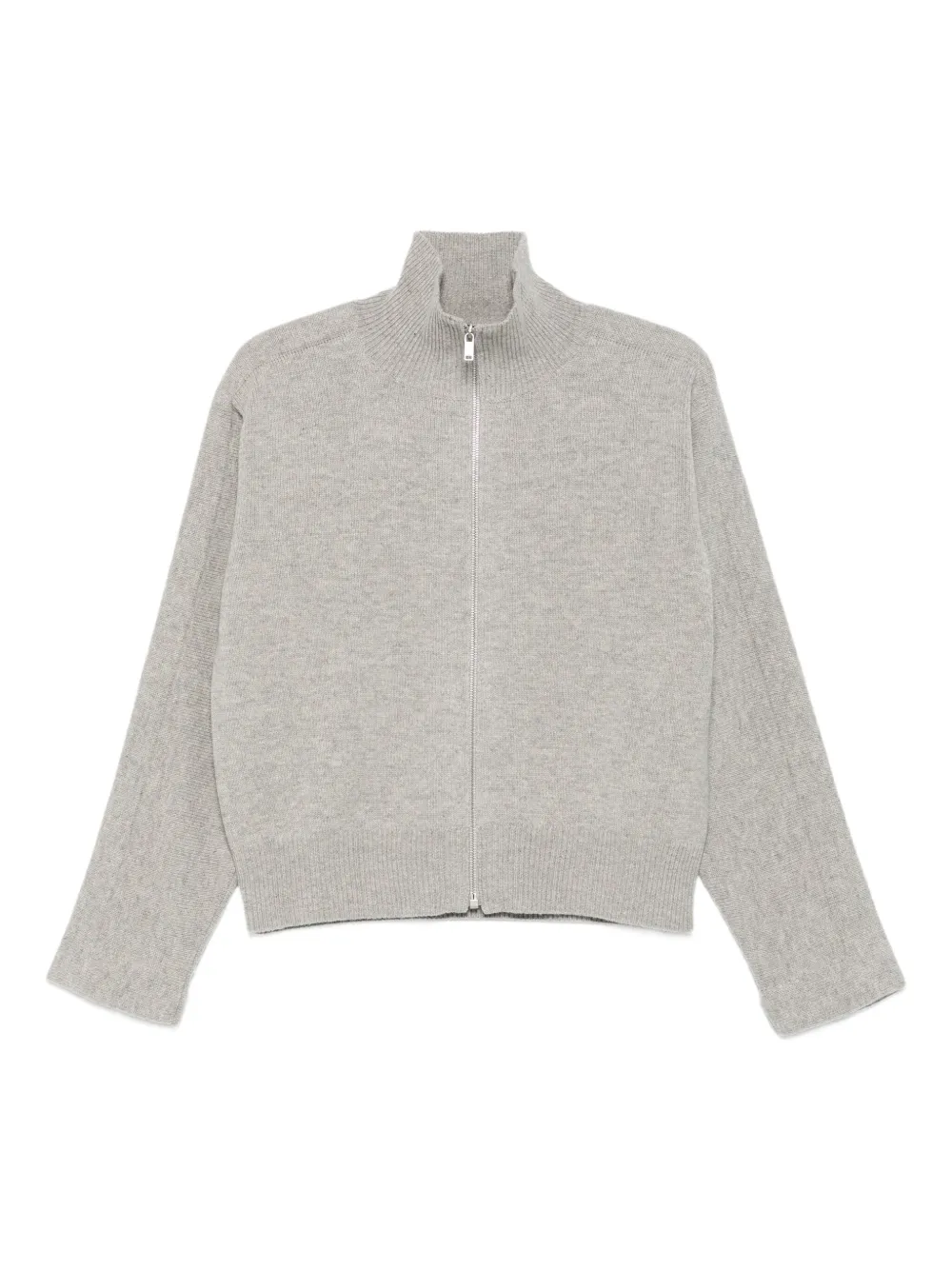 Jil Sander ハイネック ジップ カーディガン - グレー Jil Sander ハイネック ジップ カーディガン - グレー
