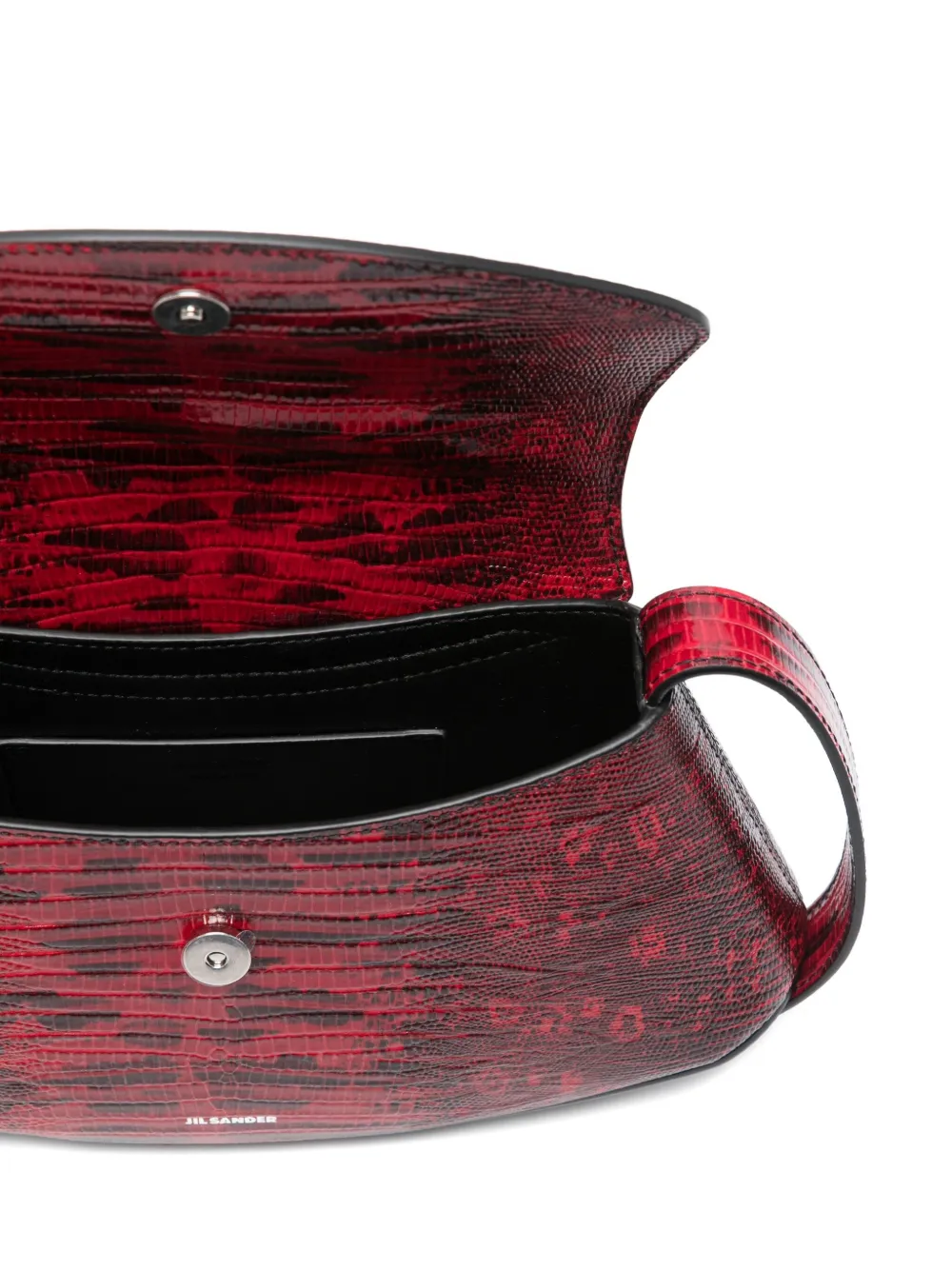 Jil Sander snakeskin crossbody bag Rood
