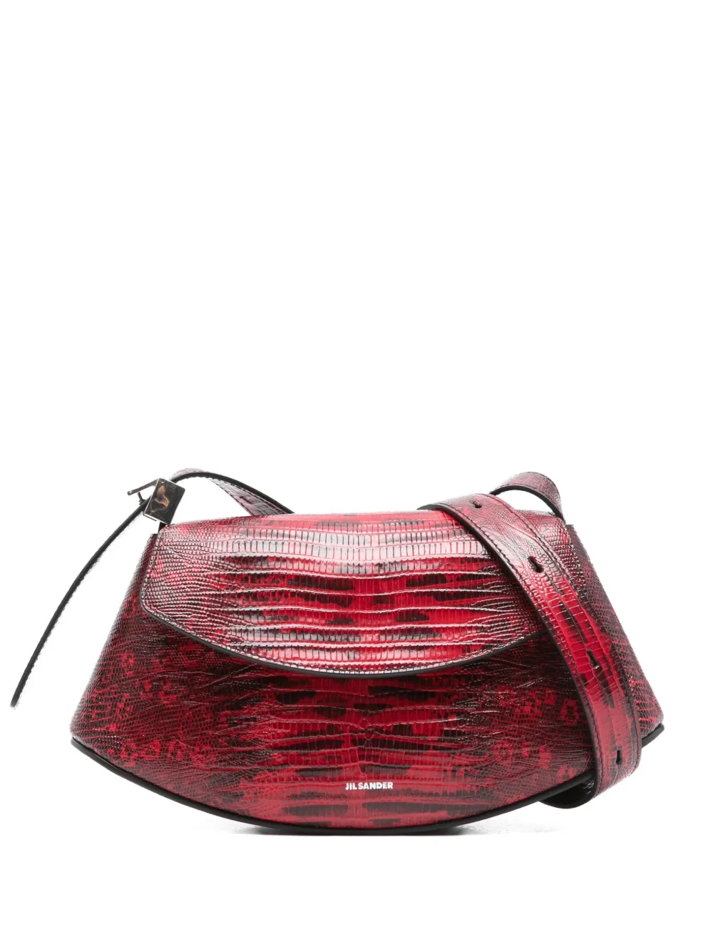 Jil Sander snakeskin crossbody bag Rood