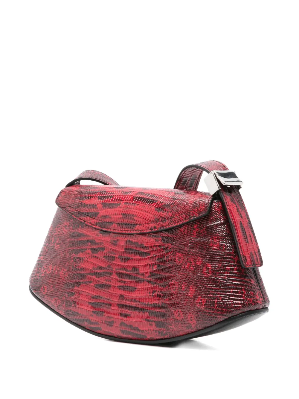 Jil Sander snakeskin crossbody bag Rood