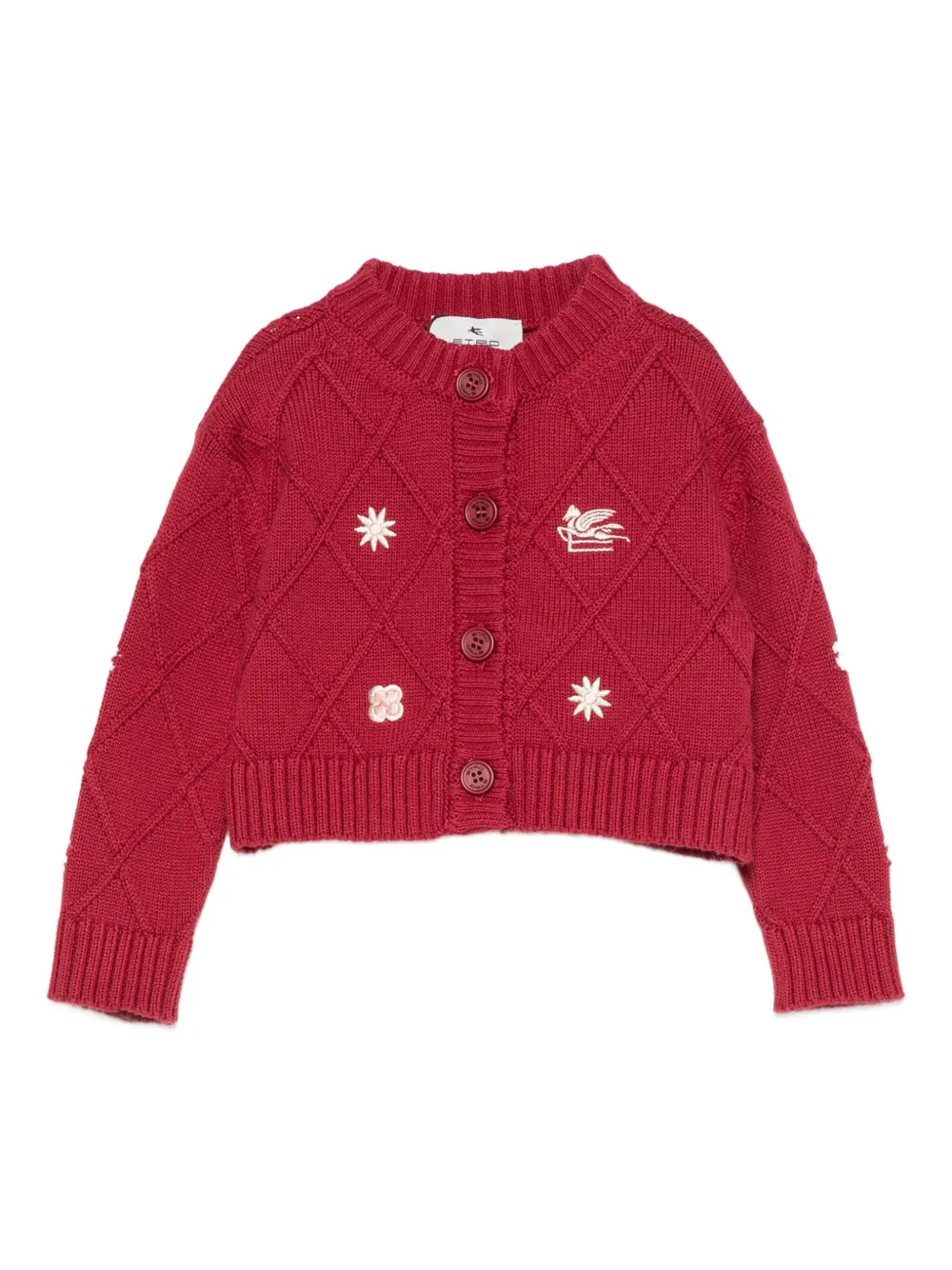ETRO KIDS Vest met geborduurd dia tvormig patroon Rood