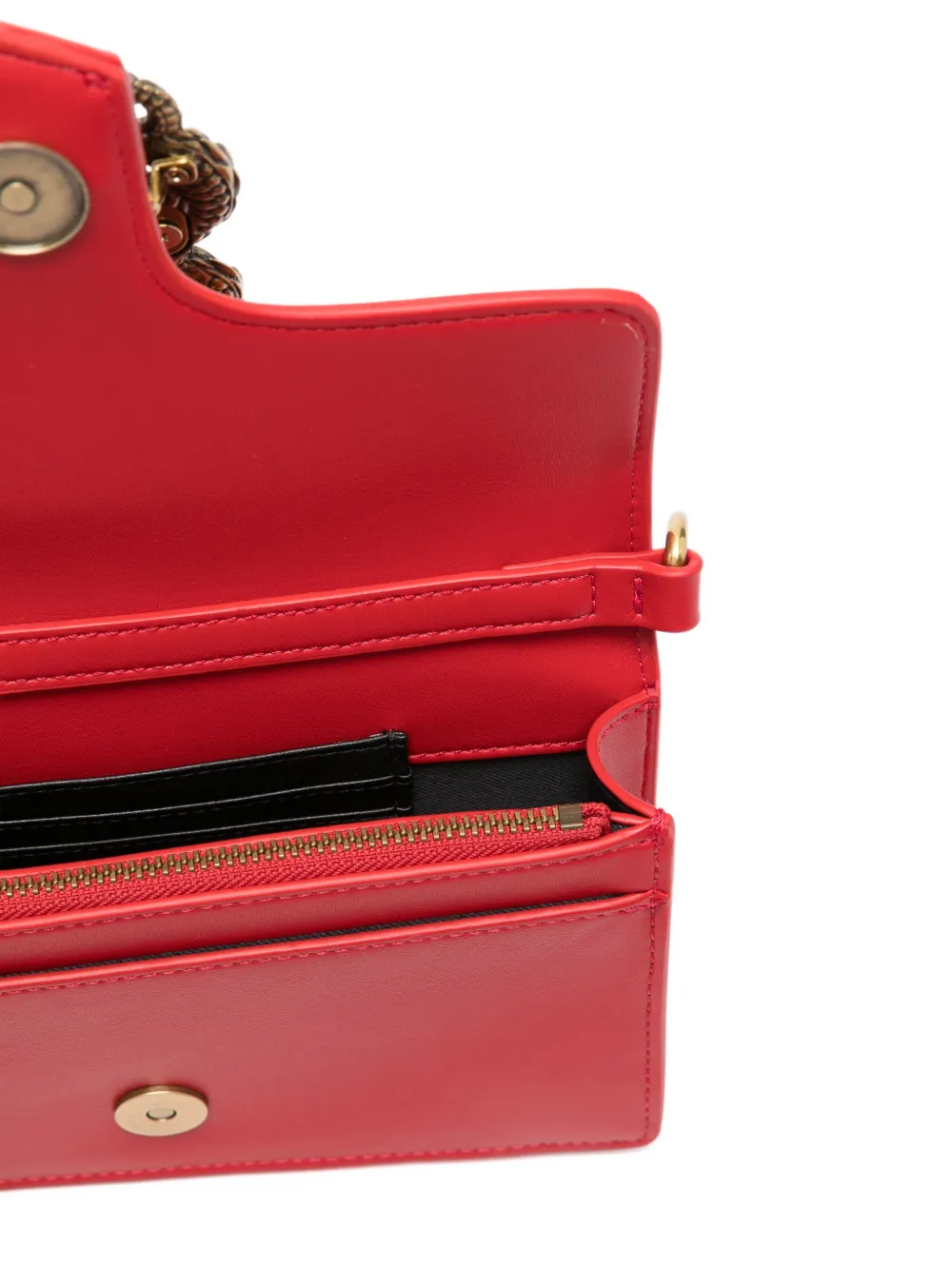 Just Cavalli Small Snake-buckle Chain Cross-body Bag In Red