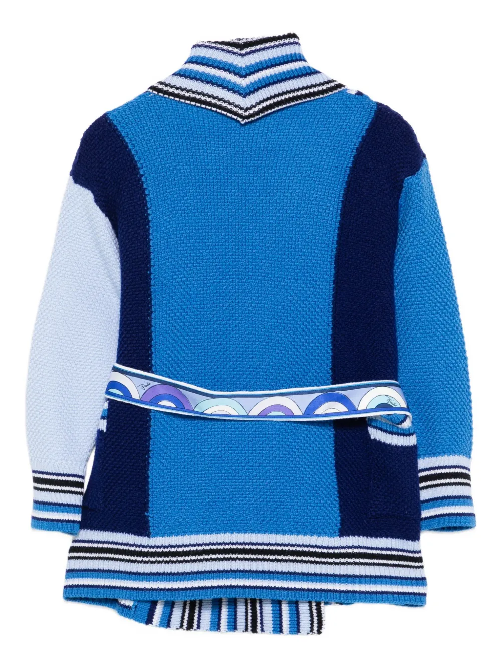 PUCCI Junior striped panelled cardigan Blauw
