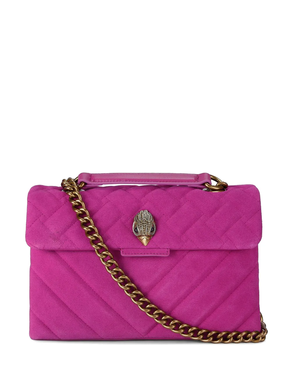 Kurt Geiger Quilted Chain-strap Crossbody Bag In Pink
