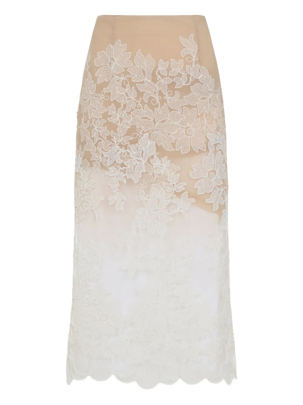 Ermanno Scervino Rok met bloemenkant Wit