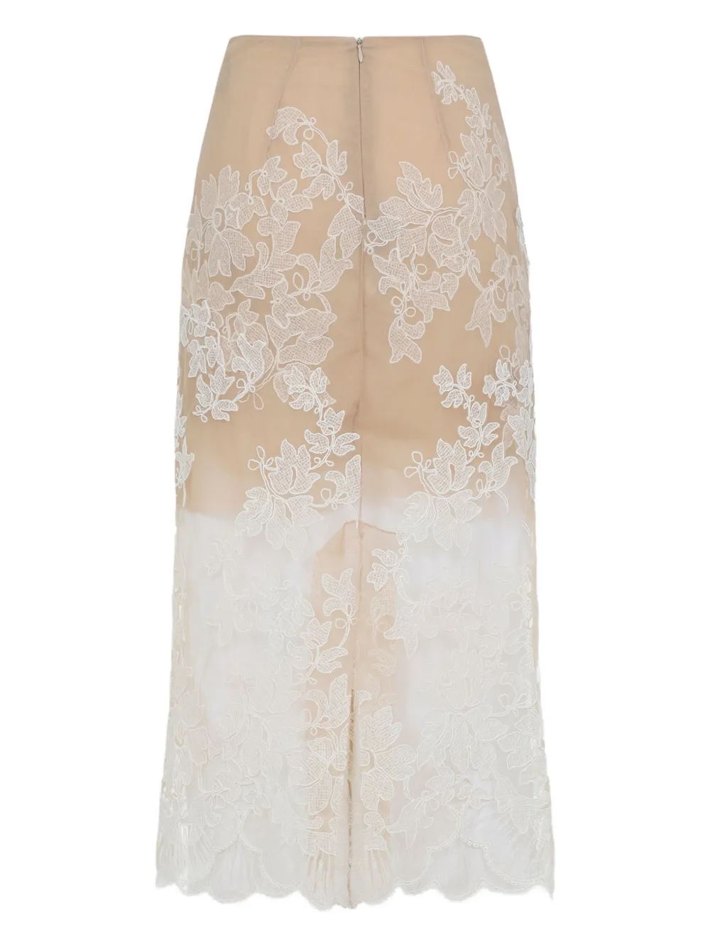 Ermanno Scervino Rok met bloemenkant - Wit