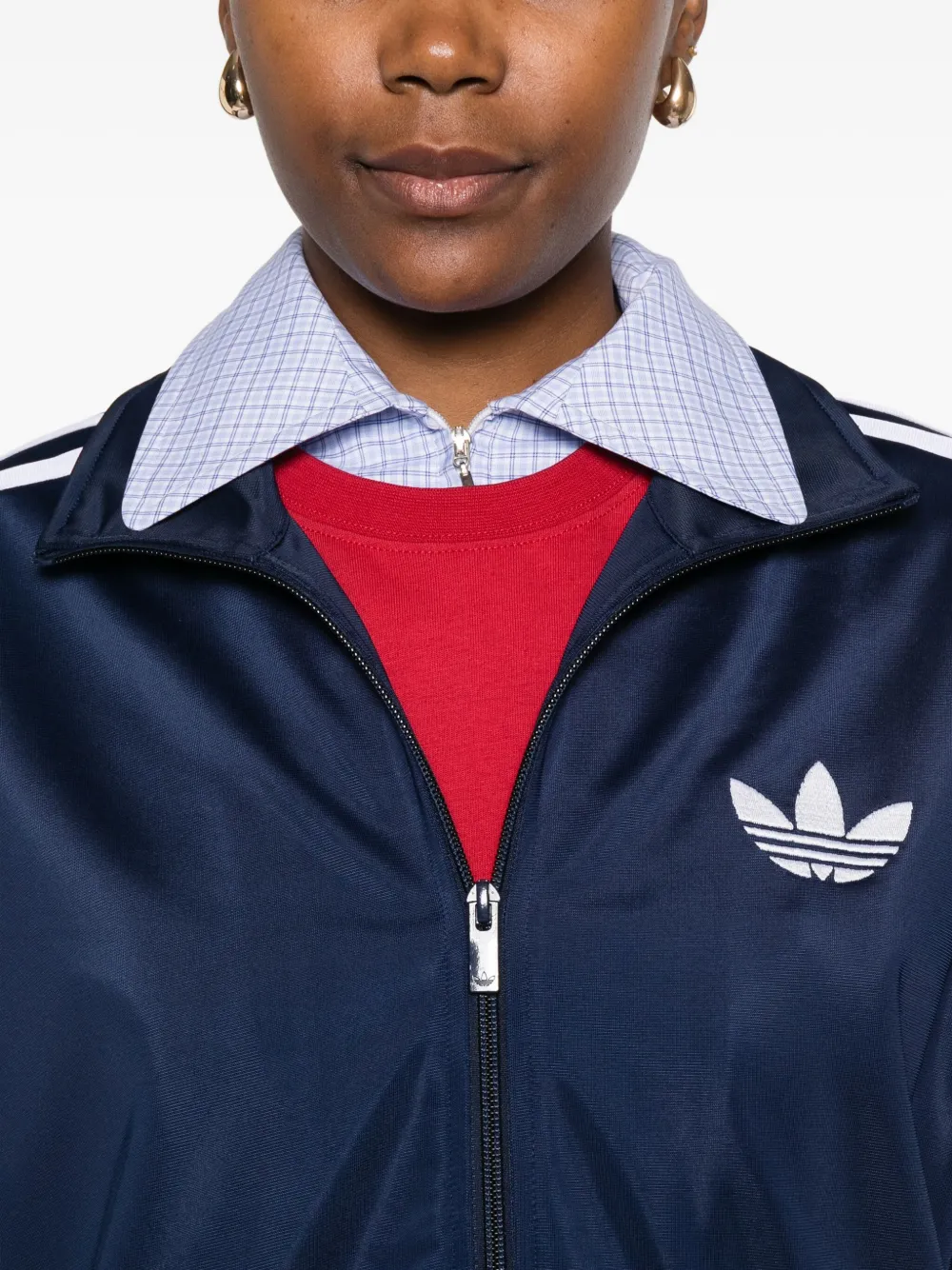 Adidas Originals Firebird Adicolor Three-stripe Logo Sweatshirt In Blue