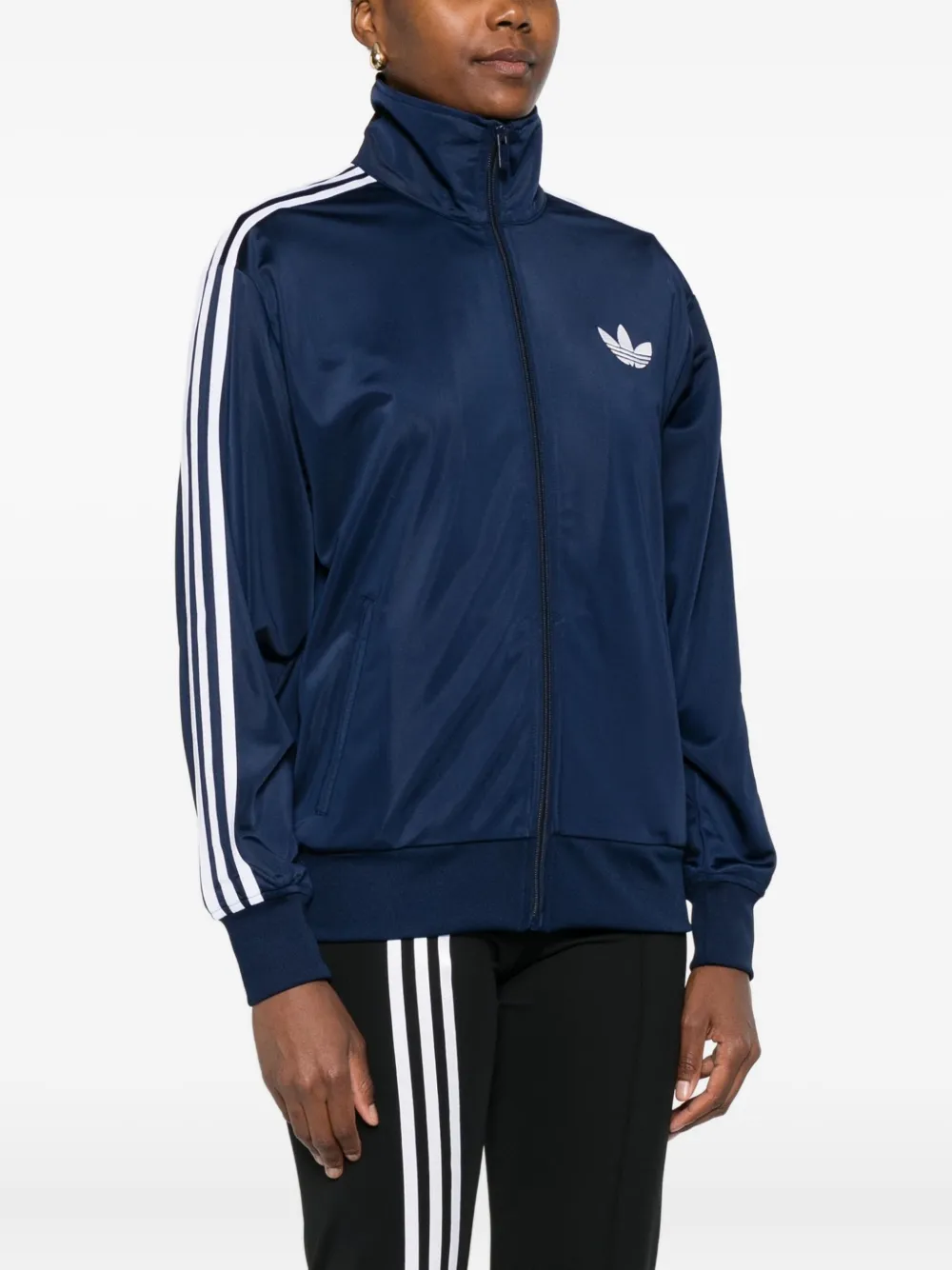 Adidas Originals Firebird Adicolor Three-stripe Logo Sweatshirt In Blue