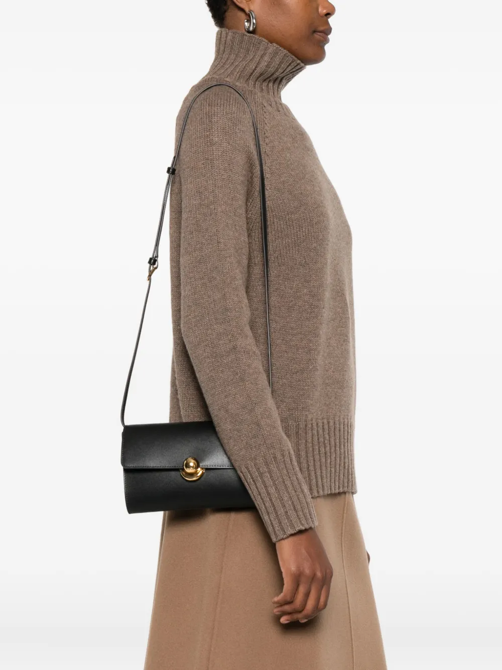 Furla Leather Cross Body Bag In Black