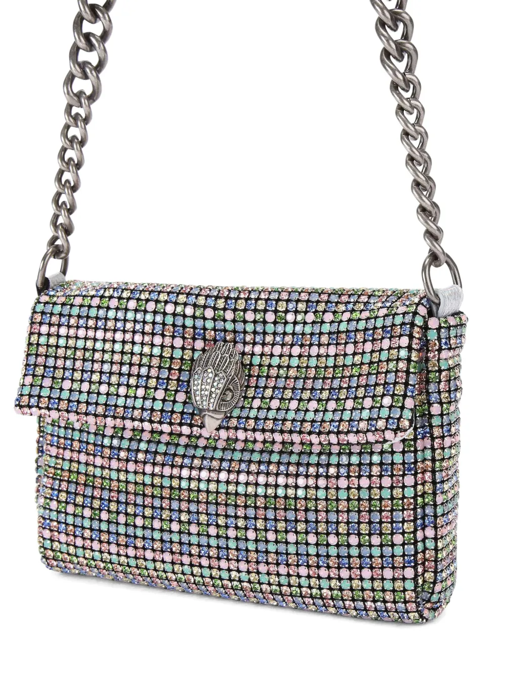 Kurt Geiger Crystal-embellished Cross Body Bag In Blue