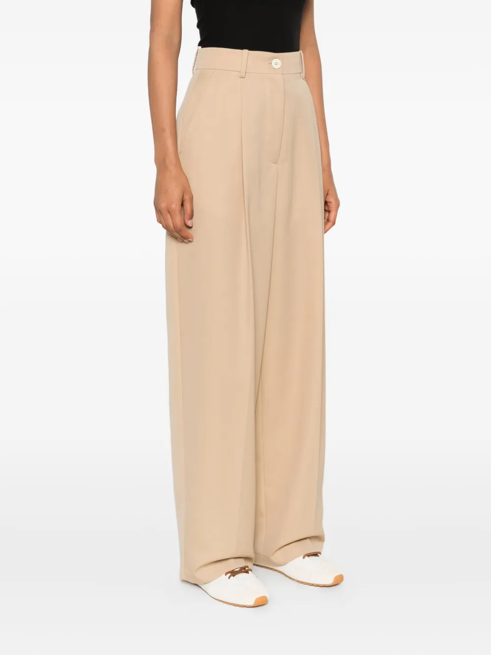 Marni Broek met geplooide zak Beige