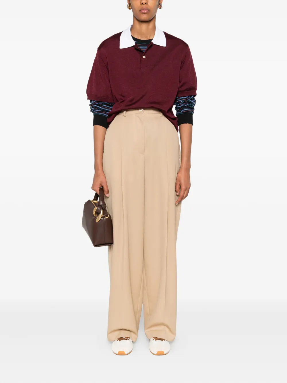 Marni Broek met geplooide zak - Beige