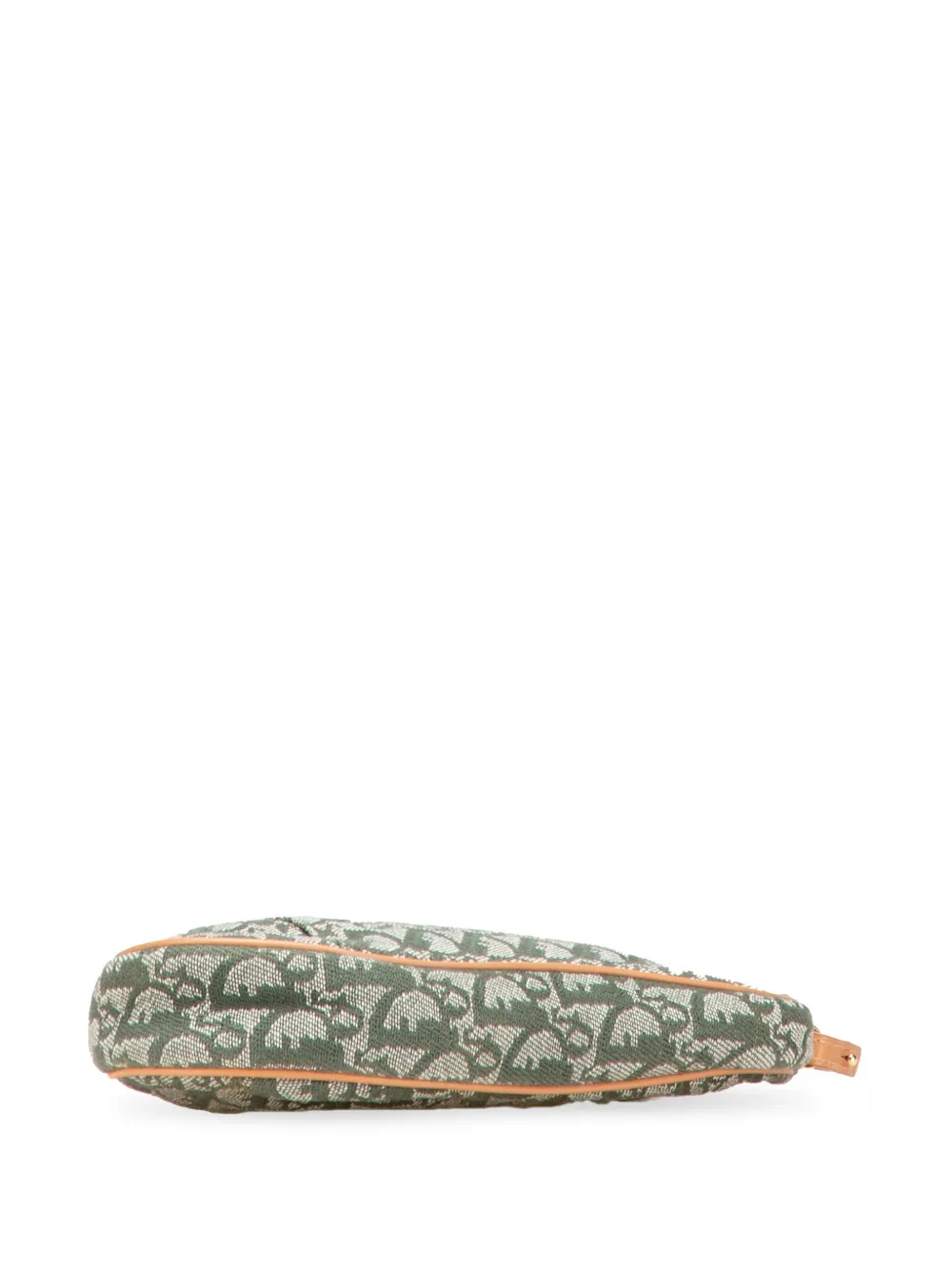 Pre-owned Dior 2001 Mini Issimo Canvas Saddle Pochette Shoulder Bag In Green